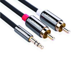 Cáp Audio 3,5mm ra 2 đầu RCA dài 5m chính hãng Ugreen 10591